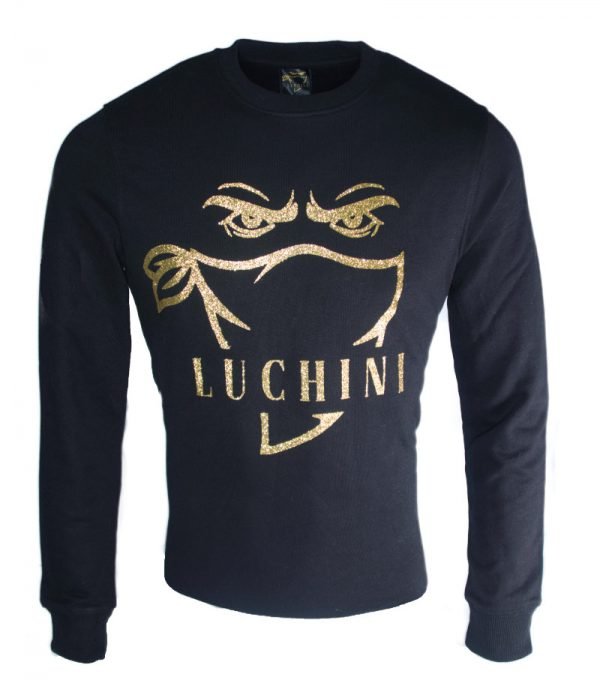 Bloei zelfverzekerd in Luchini Cavalier, een luxe trui met gouden glitter logo